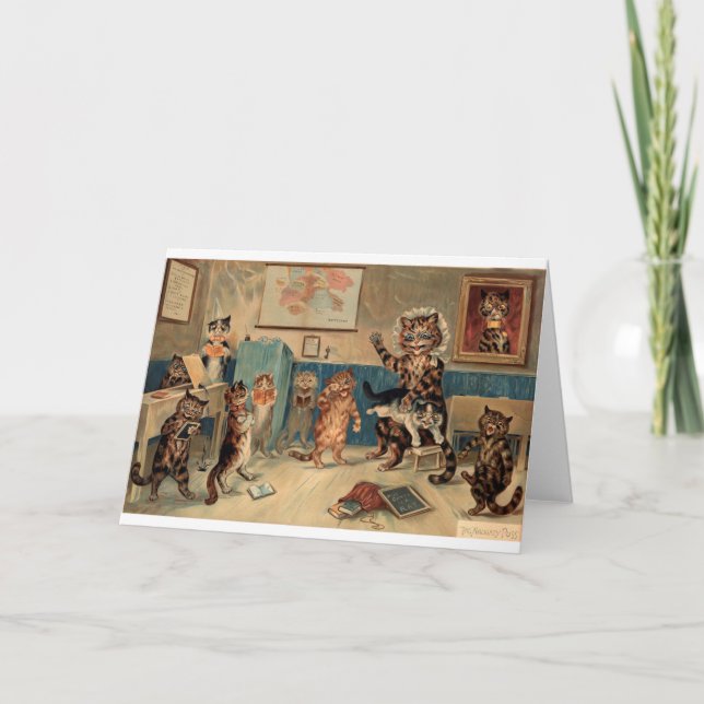 Vintage Mainzer Cats - Naughty Student, Card (Front)