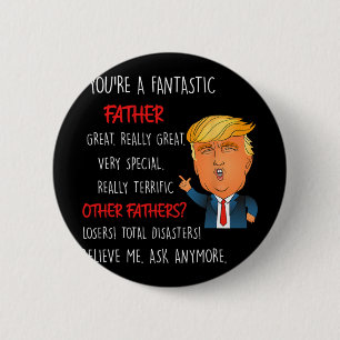 Vintage Make Father's Day Great Again Dad Funny Do Button
