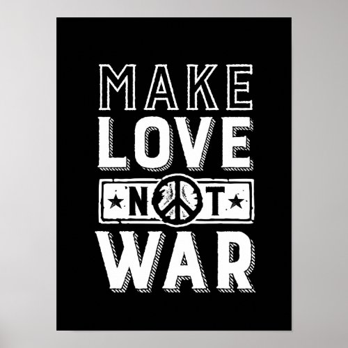 Vintage Make Love Not War World Peace Poster
