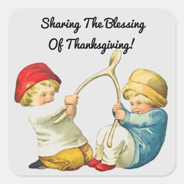 Vintage Making A Wish Square Sticker (Front)