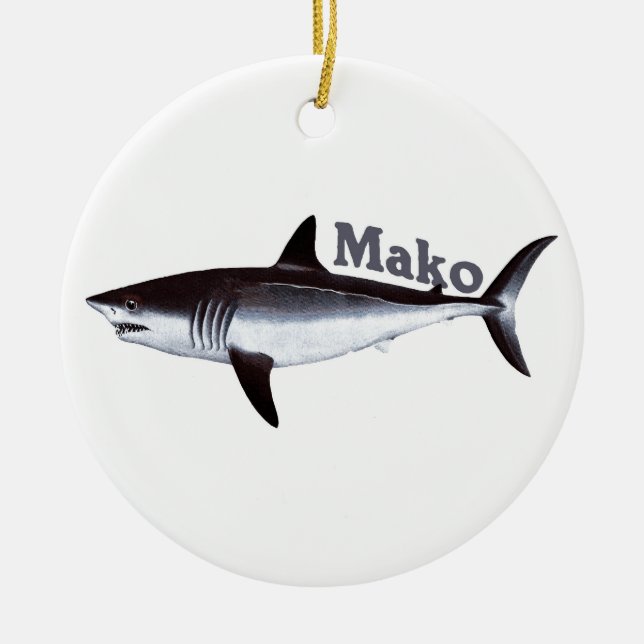 Vintage Mako Shark Ceramic Ornament (Front)