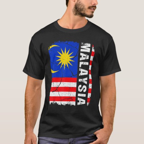 Vintage Malaysian Flag Malaysia Pride Roots Herita T_Shirt