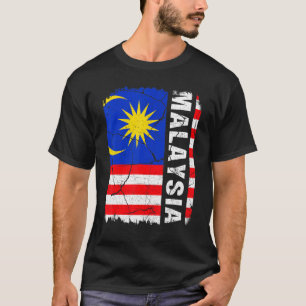Vintage Malaysian Flag Malaysia Pride Roots Herita T-Shirt