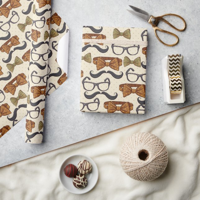 Vintage Male Pattern Wrapping Paper (Crafts)