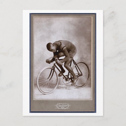 Vintage Male Photo Cyclist Postcard
