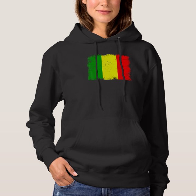 Vintage Mali Flag Malian Independence Day Hoodie (Front)