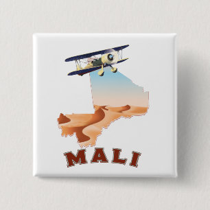 Vintage Mali Map travel poster Button