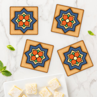 Vintage Malibu Tile Design Coaster Set