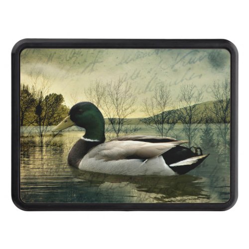 Vintage Mallard Duck Weathered Postcard Hitch Cover