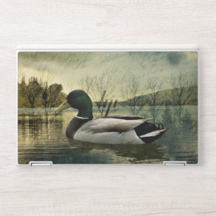 Vintage Mallard Duck Weathered Postcard HP Laptop Skin