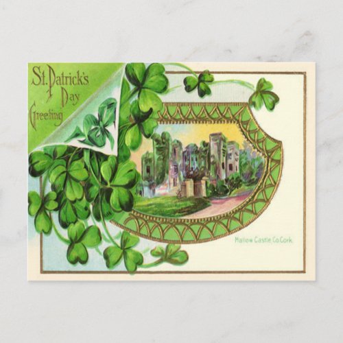 Vintage Mallow Castle St Patricks Day Card