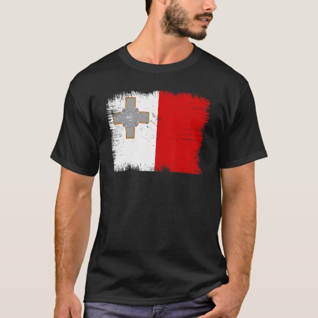 Vintage Malta Flag Maltese Independence Day T-Shirt (Front)