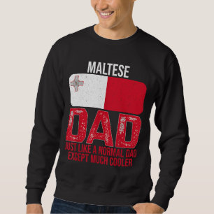 Vintage Maltese Dad Malta Flag Design For Father's Sweatshirt