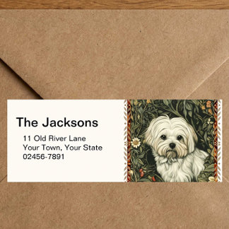 Vintage Maltese or Bichon Frise puppy Dog Label