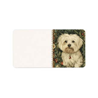 Vintage Maltese or Bichon puppy Dog Label