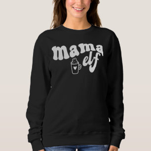 Vintage Mama Elf Matching Christmas Santa Xmas Hol Sweatshirt