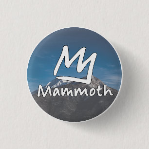 Vintage Mammoth Mountain Ski resort mountains gift Button