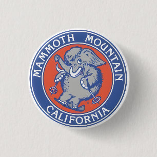 Vintage Mammoth Mountain Ski resort mountains gift Button