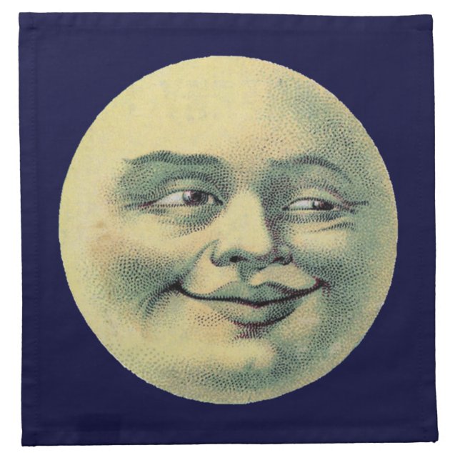 Vintage Man in the Moon Cloth Napkin (Front)