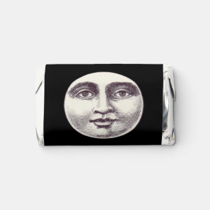 Vintage man in the moon full face black white hershey's miniatures