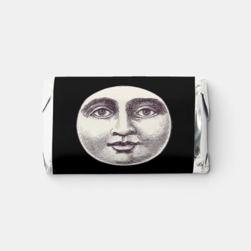 Vintage man in the moon full face black white  hersheys miniatures
