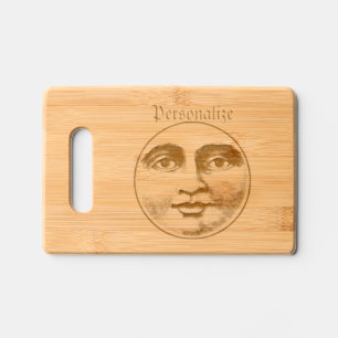 Vintage man in the moon full face classic smiling engraved cutting board