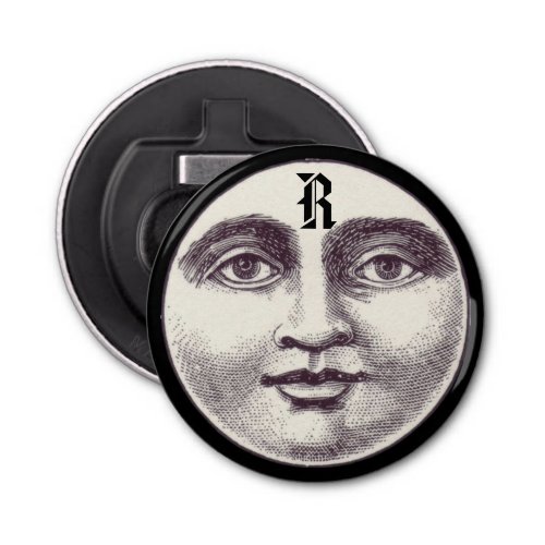 Vintage man in the moon full moon face  bottle opener