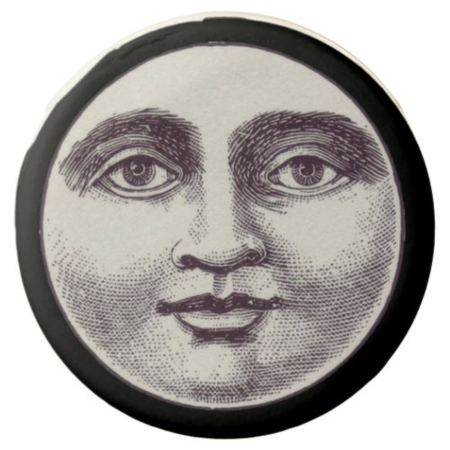 Vintage man in the moon full moon face  chocolate covered oreo