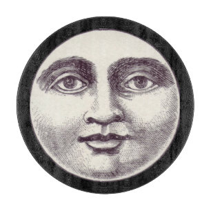 Vintage man in the moon full moon face cutting board
