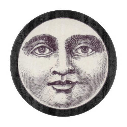 Vintage man in the moon full moon face  cutting board