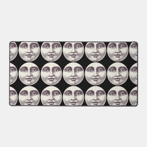 Vintage man in the moon full moon face  desk mat