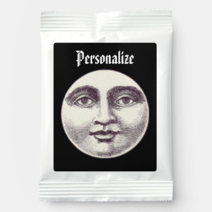 Vintage man in the moon full moon face hot chocolate drink mix
