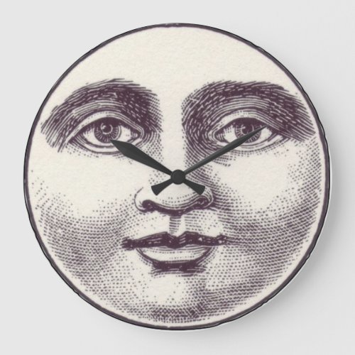 Vintage man in the moon full moon face large clock