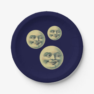 Vintage Man in the Moon Paper Plates