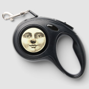 Vintage man in the moon puppy dog nose whimsical retractable pet leash