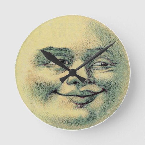 Vintage Man in the Moon Round Clock