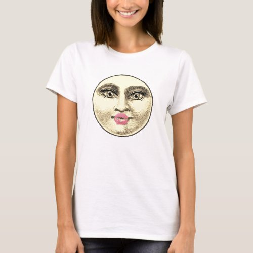 Vintage man woman in moon whimsical unique sepia T_Shirt