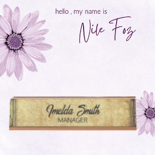 Vintage Manager Desk Name Plate