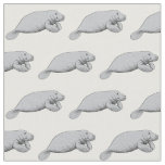 Vintage Manatee Drawing Fabric