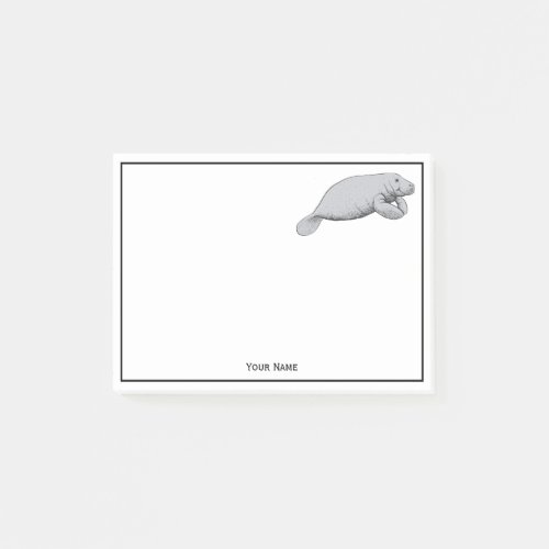 Vintage Manatee Drawing Post_it Notes