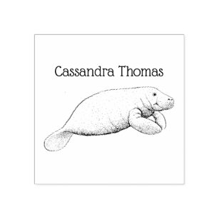 Manatee Rubber Stamp