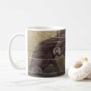 Vintage Manatees or Sea Cows, Marine Mammals Coffee Mug