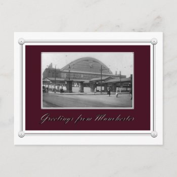 Vintage Manchester Train Station Postcard by vintagecreations at Zazzle