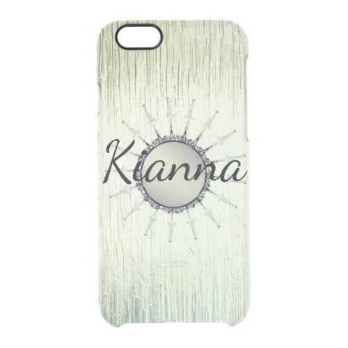 Vintage Mandala on Minty Frosted Glass Custom  Clear iPhone 66S Case