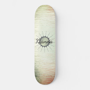 Vintage Mandala on Minty Frosted Glass Skateboard