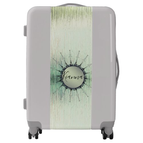 Vintage Mandala on Minty Frosted Personalized  Luggage
