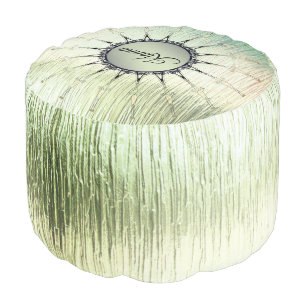 Vintage Mandala on Minty Green Ombre Personalized  Pouf