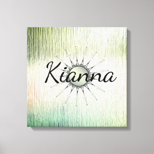 Vintage Mandala on Ombre Green Personalized  Canvas Print