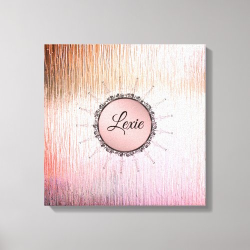 Vintage Mandala on Peachy Pink Personalized  Canvas Print