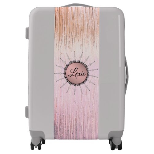 Vintage Mandala on Peachy Pink Personalized  Luggage